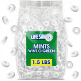 Wint O Green Hard Candy - Individually Wrapped, 1.5 Lb Bulk Bag, Refreshing Breath Mints & Classic White Candy, for Office Desk, Reception, Parties
