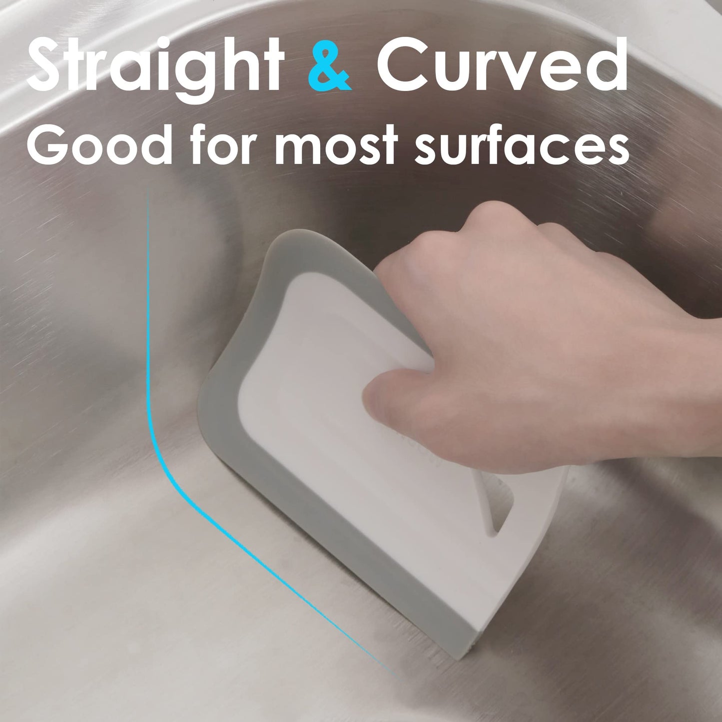MORNIIE Curved Small Squeegee. Kitchen Sink Squeegee for Sinks, Countertops and Dishes. Multi-Purpose, for Vanity Tops, Bathroom Mirrors, Car Windows