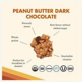 Grandy Organics Peanut Butter Dark Chocolate Granola Clusters - Certified Organic & Gluten Free - 6g Protein - Non GMO & Vegan - Peanuts, Chocolate