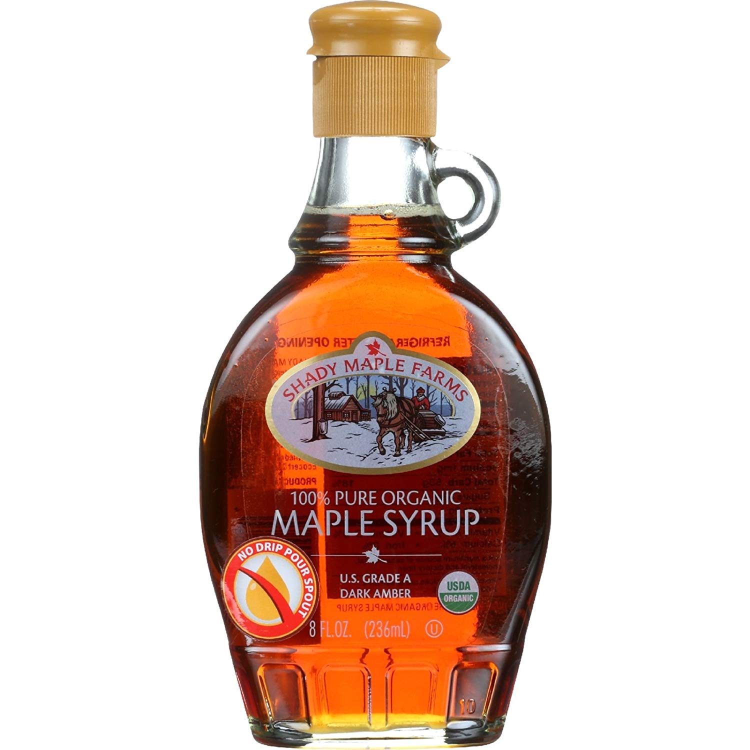 Shady Maple Farms Organic Grade A Dark Glass Maple Syrup, 8 oz