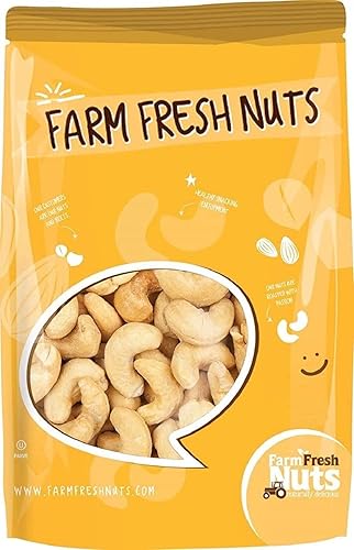 Dry Roasted Salted Cashews with Sea Salt (2 Lbs) - Roasted to Perfection in Small Batches for Added Freshness - Supreme Quality Cashew Nuts - Farm