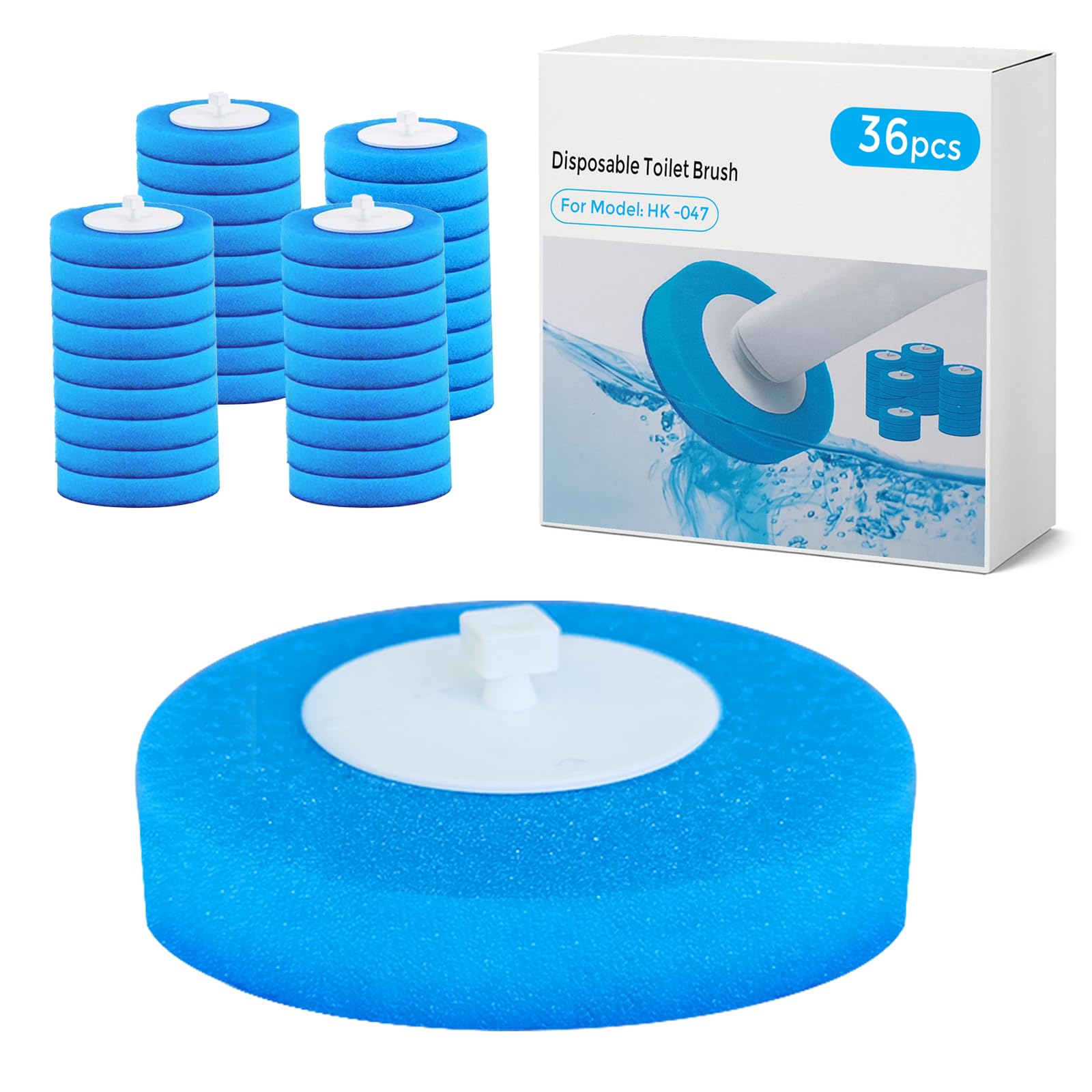 Electric Toilet Brush Scrubber 36PCS Disposable Heads for HK-047 Series