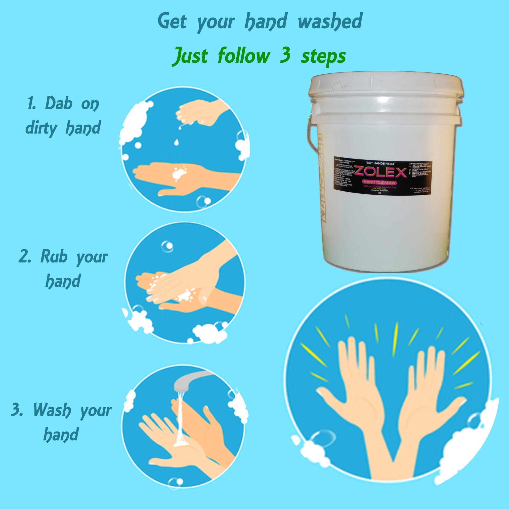 Zolex Water-Activated - Hand Cleaner for Working Hands| Stain Remover for Heavy Duty Workers | Grease Remover for Auto Mechanics - Non-Toxic Petroleum
