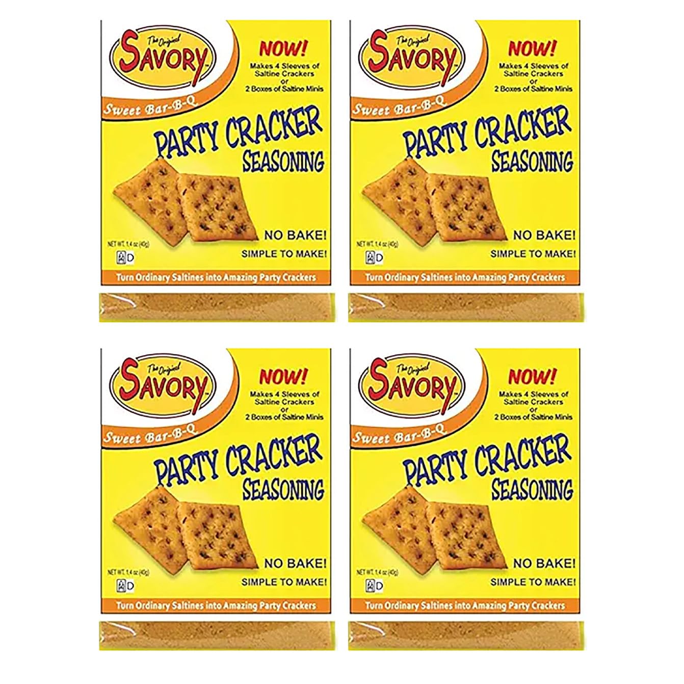 Savory Saltine Seasoning, 1.4 Ounce, Sweet Bar-B-Q, 4 Pack