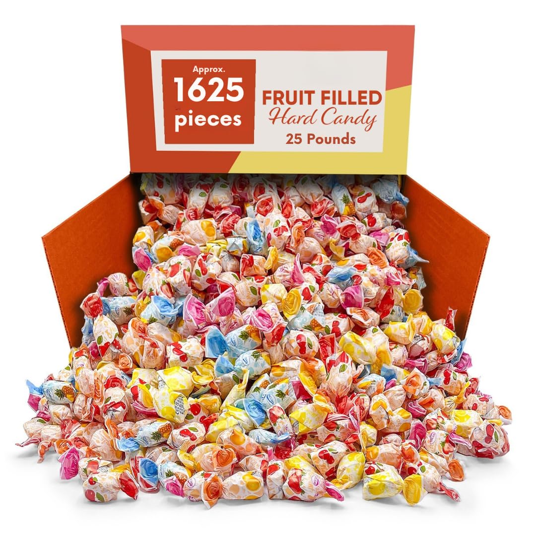 Fruit Filled Hard Candy Individually Wrapped Bulk Bag - 25 lb (Approx. 2000 pieces)