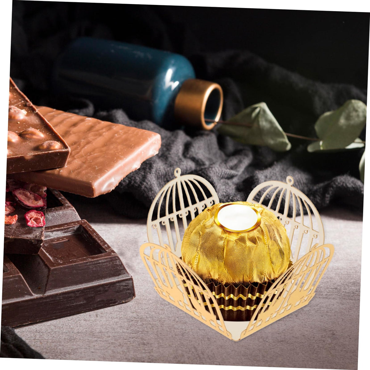 Didiseaon 50Pcs Hollow Out Bird Cage Chocolate Wrappers Decorative Candy Packaging Paper for Weddings Parties and Celebrations Reflective