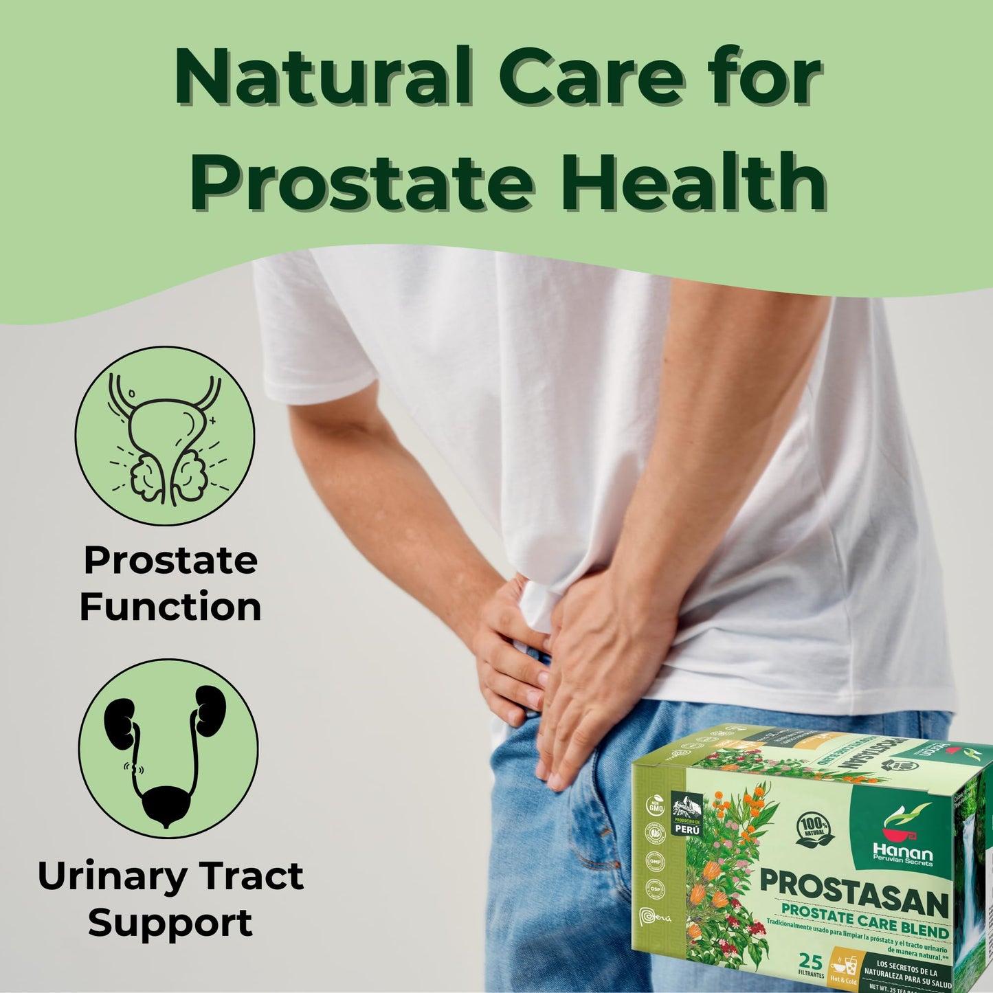 Prostasan Prostate Blend - Herbal Tea Annatto Leaves (Achiote), Humanpinta, Cat's Claw (Uña de Gato), Horsetail (Cola de Caballo) and Soldier's Herb