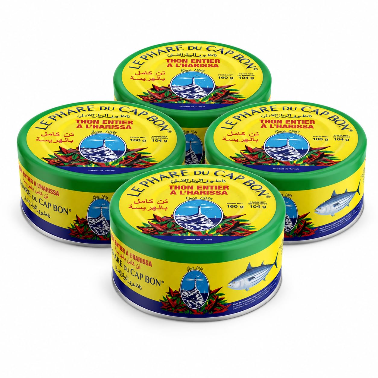 Le Phare du Cap Bon Tuna infused in Harissa paste - Authentic Harissa Berbere spice Sauce, Chili Pepper Paste & Seasoning, Spicy Red Pepper Condiment