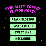 Orbital Peachy Galaxy | USDA Organic Decaffeinated Coffee Beans | Swiss Water Process | Low Acid | 12oz