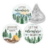 Little Adventurer Baby Shower Chocolate Kisses Candy Stickers, Adventure Awaits Stickers - 180 Count