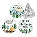 Little Adventurer Baby Shower Chocolate Kisses Candy Stickers, Adventure Awaits Stickers - 180 Count