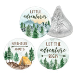Little Adventurer Baby Shower Chocolate Kisses Candy Stickers, Adventure Awaits Stickers - 180 Count