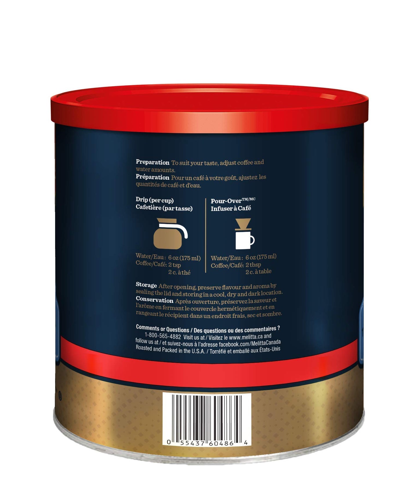 MELITTA Traditional Medium Roast Coffee, Ground Coffee, 100% Arabica Coffee Beans, Premium Coffee, Kosher Certified, 930 g