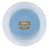 Organic Hammered Dusty Blue Plates Disposable, (32 Ct) 7" & 10" Blue Clear Plastic Plates Combo, Perfect Blue Disposable Plates for Fancy Plastic