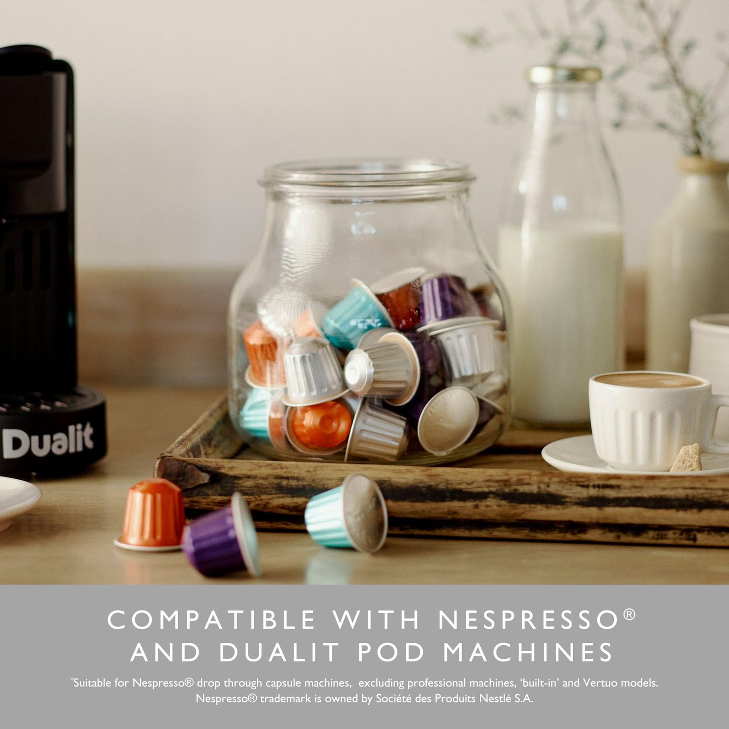 Dualit Original Line Compatible* Decaf Recyclable Aluminium Coffee Capsules by Dualit | 120 Pack - 12 X 10 Pk - 120 Servings of Premium Eco Friendly