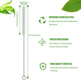 Straw Cleaner Brush Extend 10inch, Straw Brush Cleaner with Nylon Bristles, Reusable Straw Cleaner for Glass Straw/Water Bottles and Pipes.