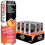 FITAID Post Workout Recovery Drink Hawaiian Nectar Passion Fruit Orange & Guava BCAA Glucosamine Electrolytes 40 Calories 12 Fl Oz (Pack of 12)