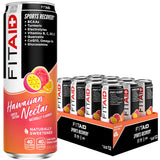 FITAID Post Workout Recovery Drink Hawaiian Nectar Passion Fruit Orange & Guava BCAA Glucosamine Electrolytes 40 Calories 12 Fl Oz (Pack of 12)