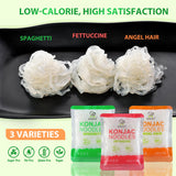 Soeos Konjac Noodles, Shirataki Noodle, 9.5 oz (270g)*6 Packs, Low Calorie, Low Carb, Keto and Paleo Friendly, 3 Variety Noodles, Fettuccine, Angel