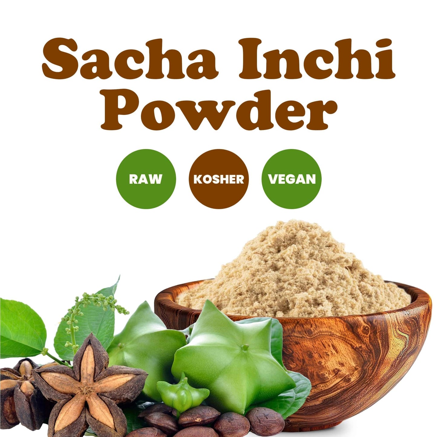 Food to Live Sacha Inchi Powder, 1 Pound - High Protein, Omega-3 and Antioxidants, Superfood for Smoothies and Baking, No Sugar Added, Raw, Vegan