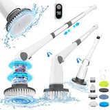 Electric Spin Scrubber, New Cordless Power Tub Scrubber with Long Handle,101 Lbs Strong Torque Shower Brush with 8 Heads, 2 Speed Mode 3 Adjustable