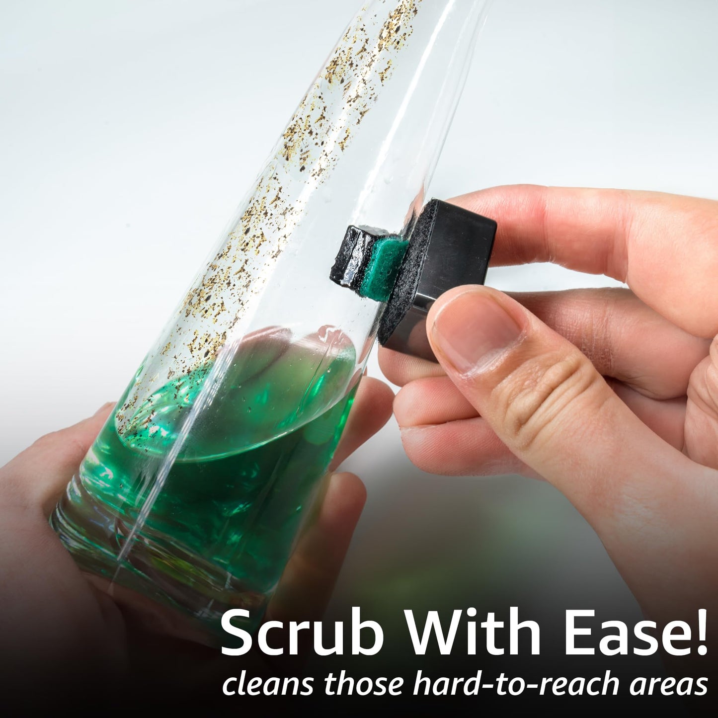 Chubbs Scrubb Magnetic Glass Cleaner Kit - Cleans and Restores Within Minutes | Cleans Hard-To-Reach Stains | Works on Glass, Ceramic, and Pieces