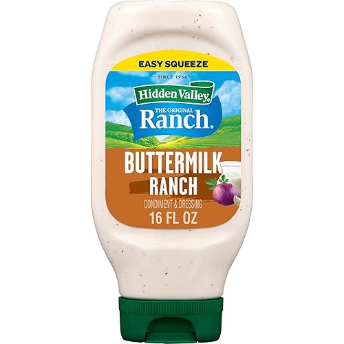 Hidden Valley Buttermilk Ranch Condiment and Dressing, Easy Squeeze Bottle, 16 Fl Oz (Package May Vary)