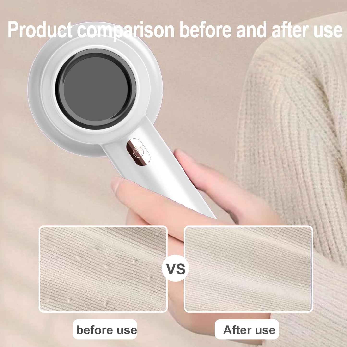 Lint Remover, Fabric Shaver Electric Bobble Remover for Clothes, USB Charging Fluff Remover Sweater Shaver with 2 Replacement Heads for Clothes Fabric