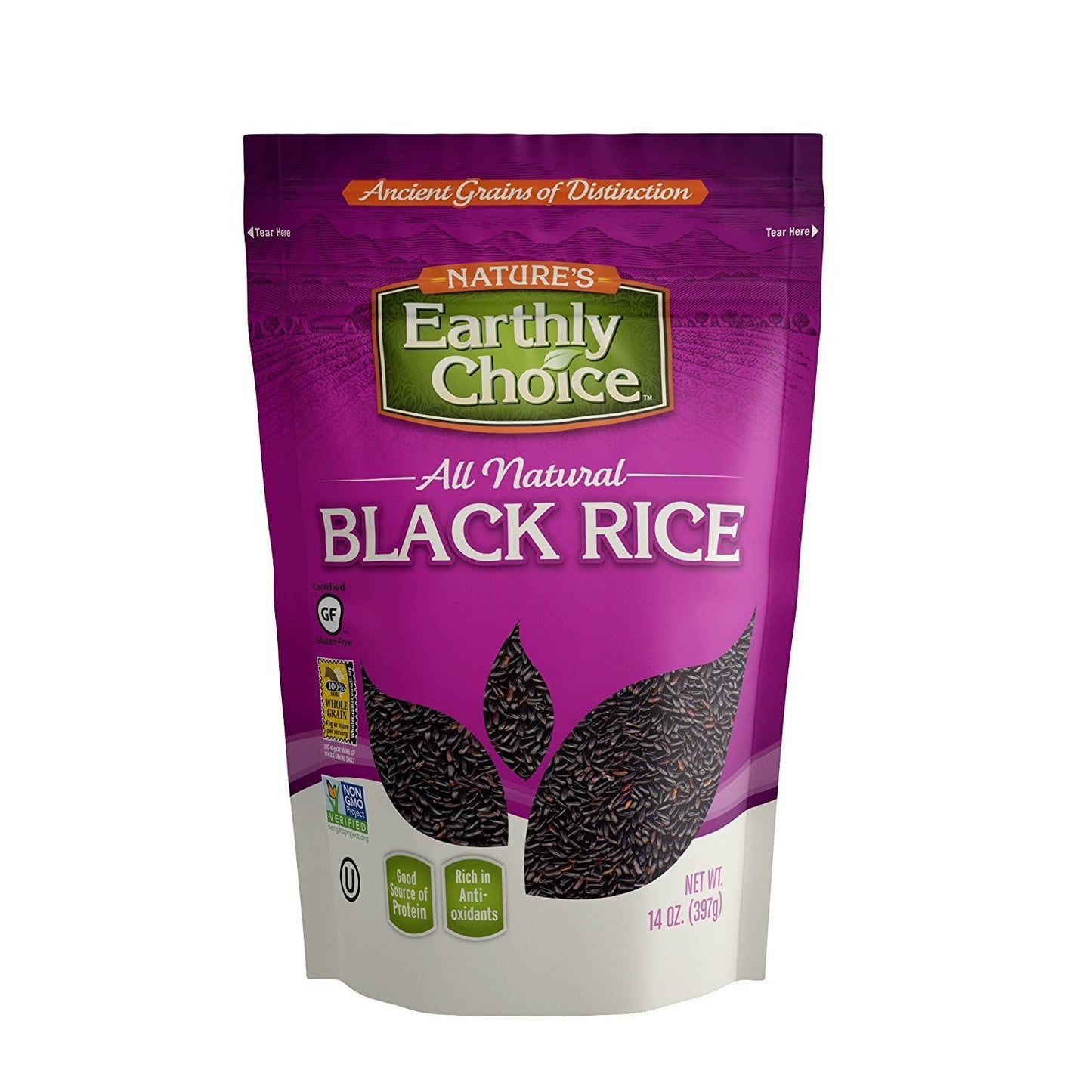 Nature's Earthly Choice All Natural Black Rice 14 Ounce (Pack of 2)