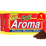 Café Aroma Dark Roast Espresso Ground Coffee, Authentic Cuban Style Coffee, Vacuum Sealed, Ground Espresso Beans, 8.8 oz (1-Pack)