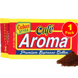 Café Aroma Dark Roast Espresso Ground Coffee, Authentic Cuban Style Coffee, Vacuum Sealed, Ground Espresso Beans, 8.8 oz (1-Pack)