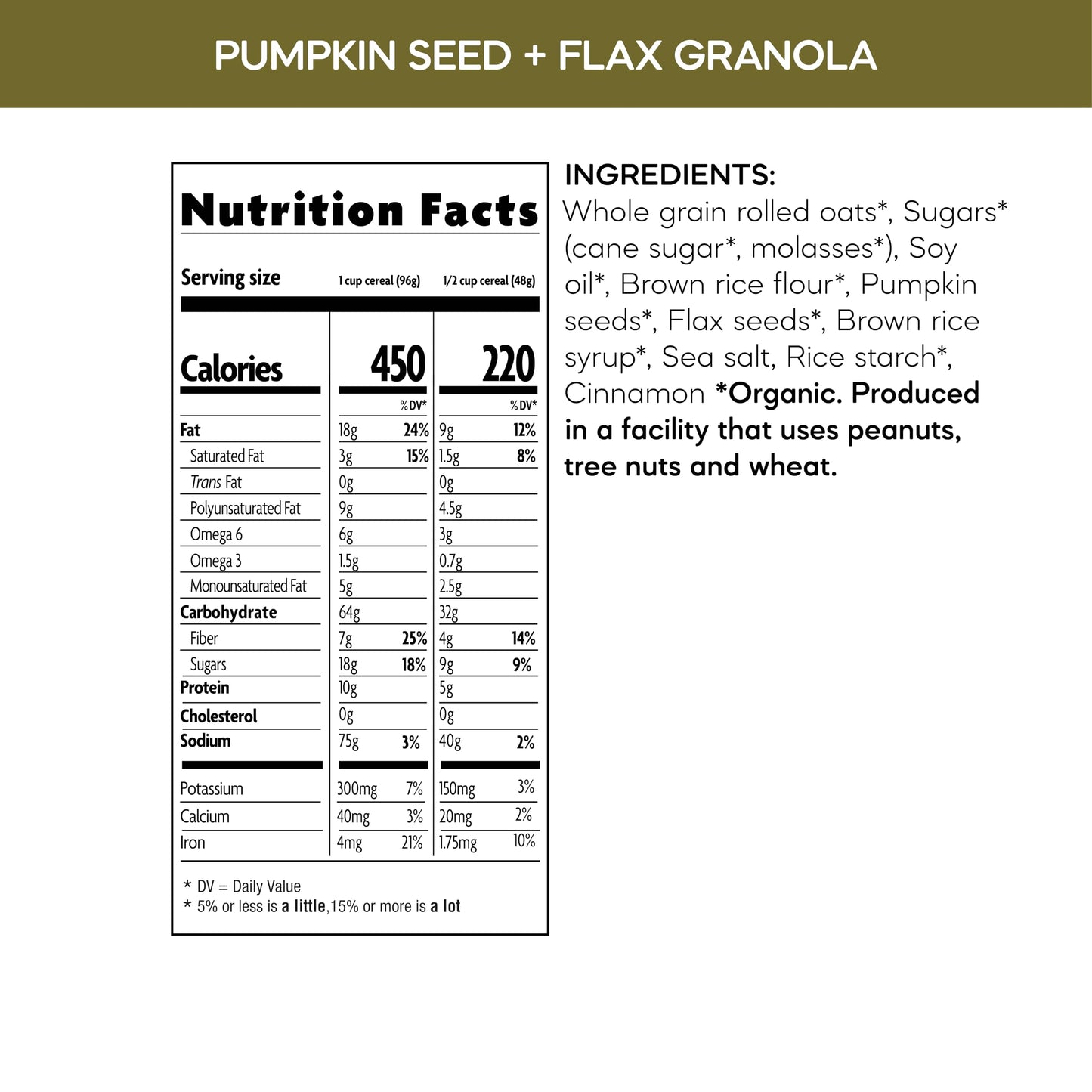 Nature's Path Organic Pumpkin Seed + Flax Granola, 25 lb (Pack of 1), Non-GMO