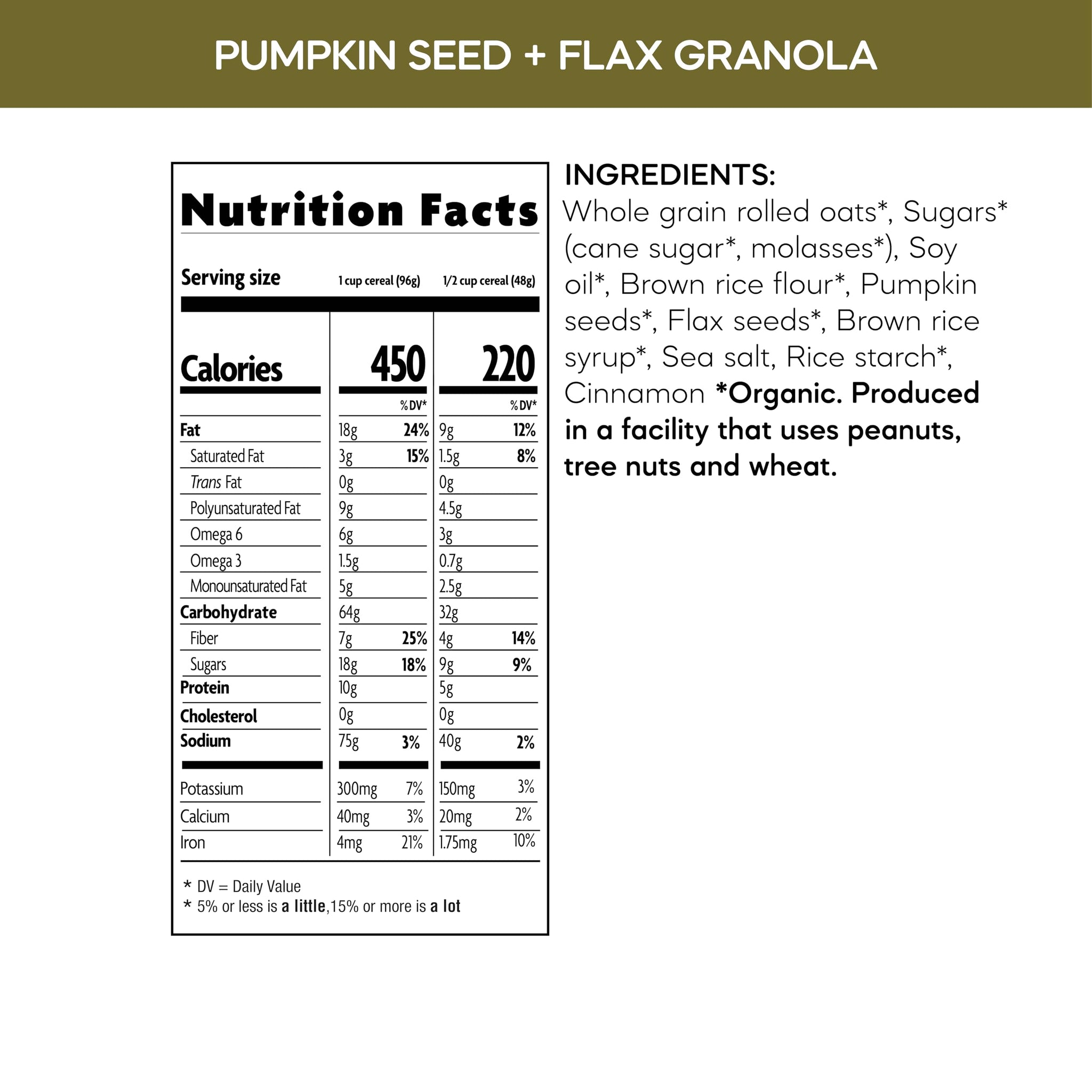 Nature's Path Organic Pumpkin Seed + Flax Granola, 25 lb (Pack of 1), Non-GMO