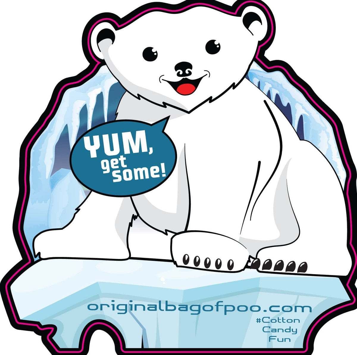 The Original Bag of Poo®, Polar Bear Poo (Vanilla Flavor Cotton Candy) Novelty Poop Gag Gifts. Free sticker inside.