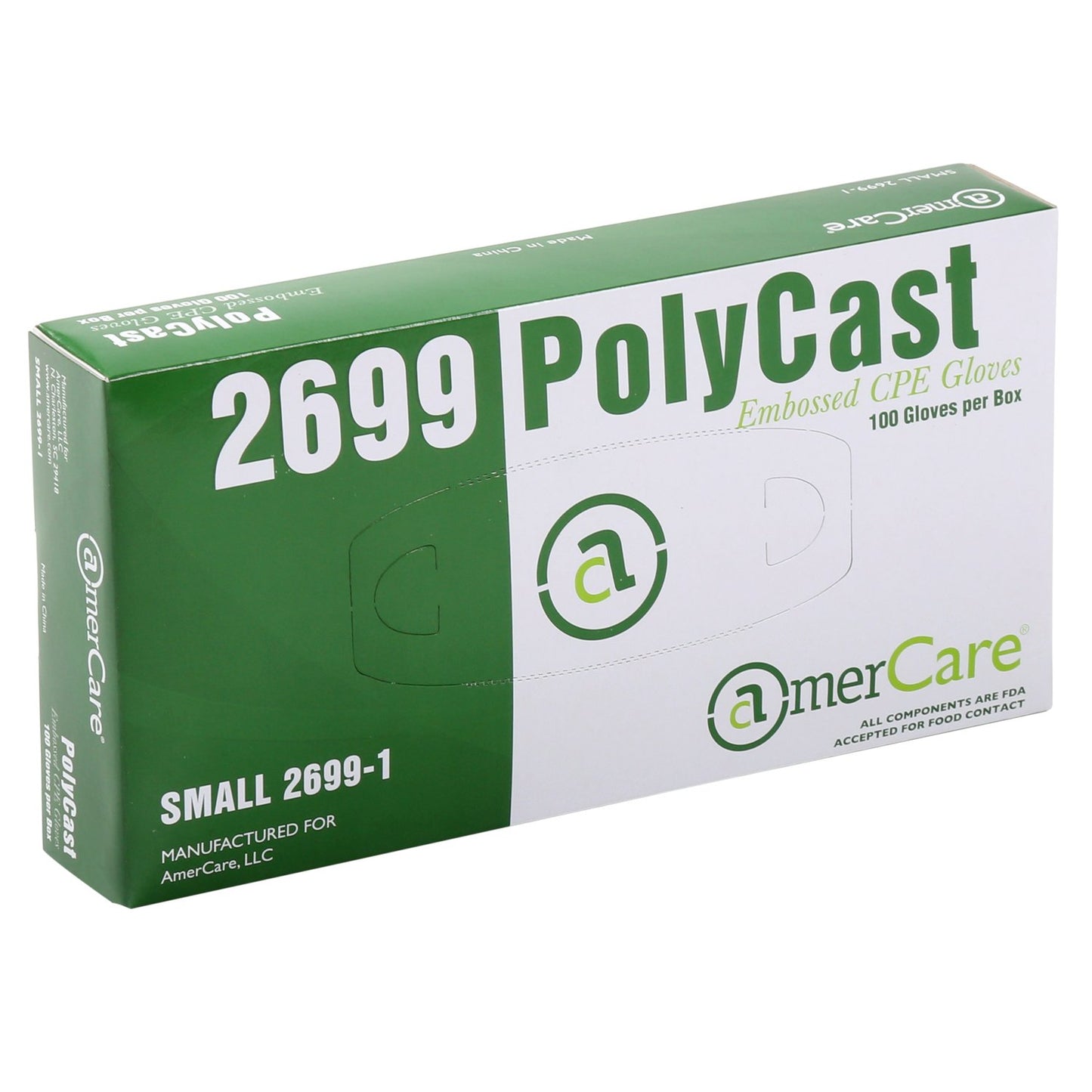 AmerCare Polycast Textured Powder Free Gloves, Extra Large, Case of 1000