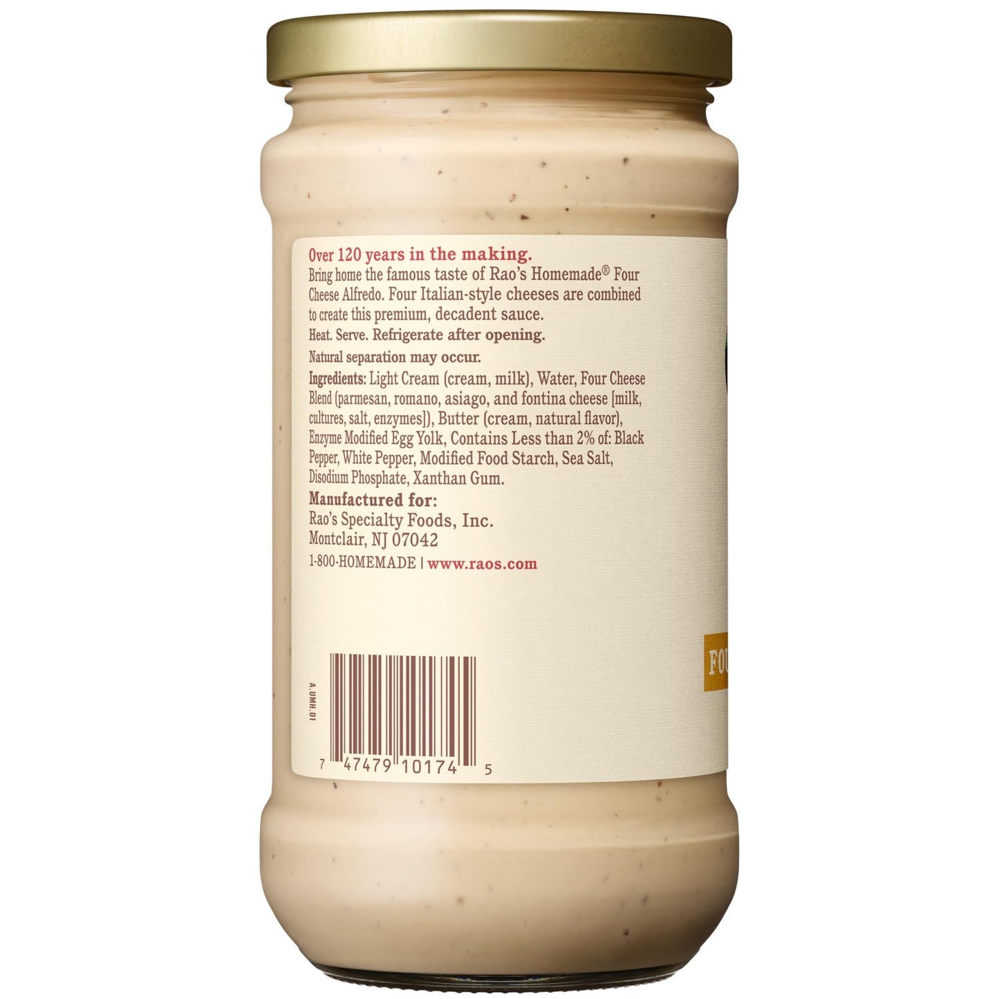Rao's Homemade Four Cheese Alfredo Sauce, 15 oz