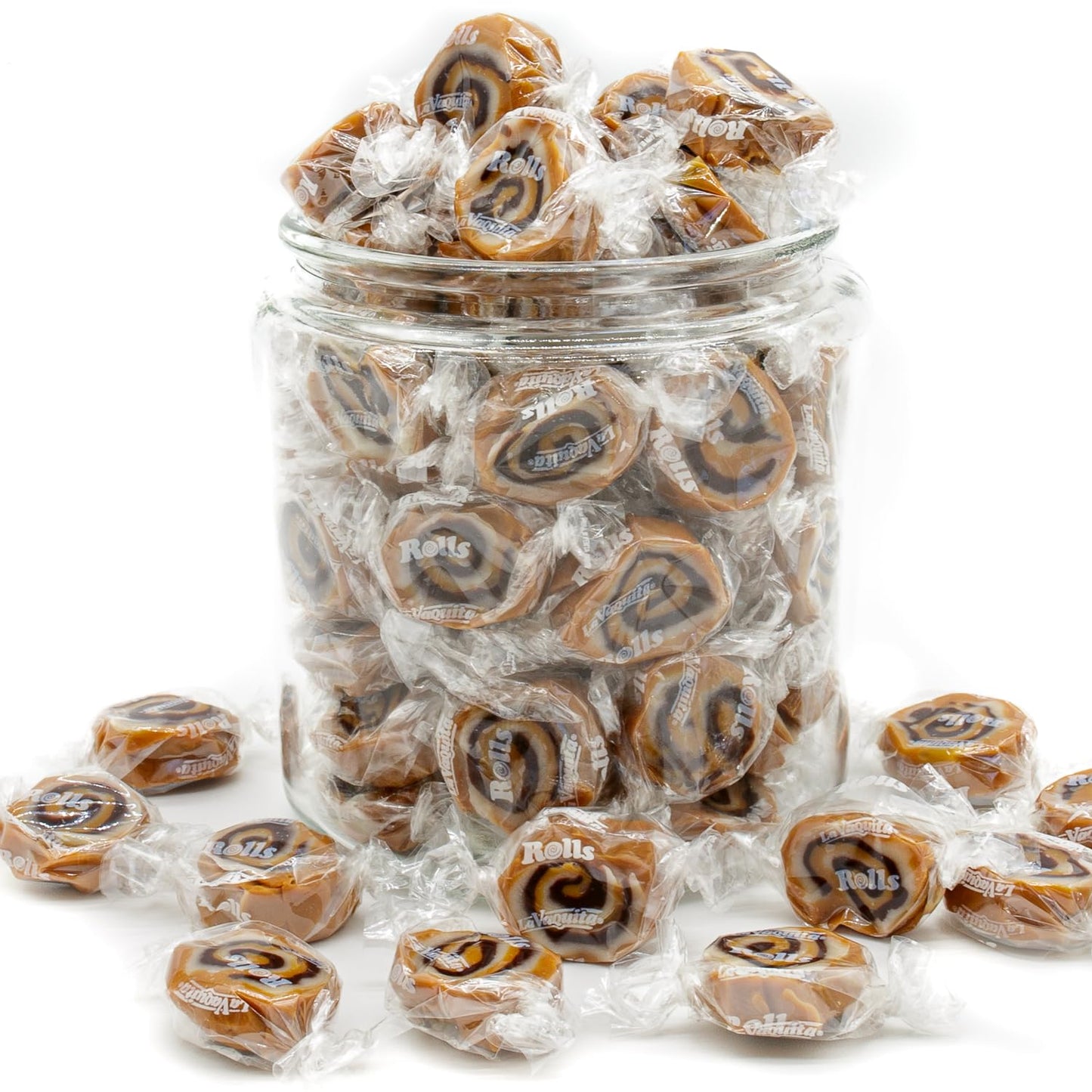 CHOCOLATE ROLLS Caramel Candy 1 lb - Bulk, Soft & Chewy, Individually Wrapped, Retro Candies