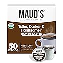 Maud's Organic Dark Roast Coffee Pods, 50 ct, Fair Trade & Single Origin Single Serve Pods - 100% Arabica Coffee, Compatible with Keurig K Cups Maker