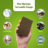 12 Pack Natural Kitchen Sponges - Biodegradable, Compostable, Sustainable Wood Cellulose & Coconut Fiber Sponge for Dishes, Quick Drying & Non Scratch