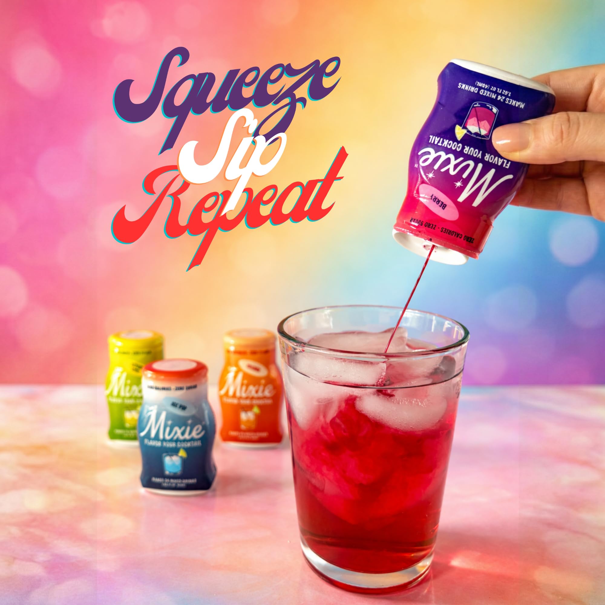 Mixie Liquid Water Enhancer, Water Flavoring Drops with Electrolytes & B Vitamins, 6-Pack Party Cocktail Mixer, Sugar Free, No Calorie Drink Mix