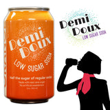 Demi Doux Low Sugar Soda - Low Sugar Soft Drink, No Artificial Sweeteners (Orange, 12-pack)