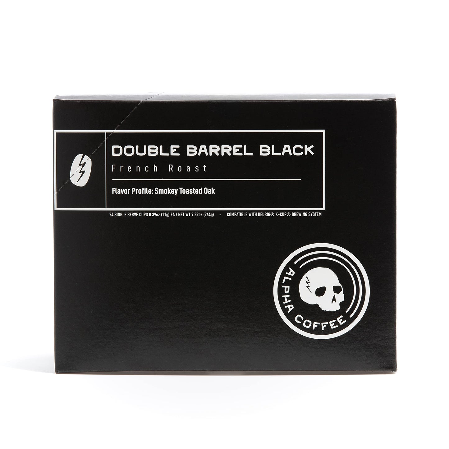 Alpha Coffee - Double Barrel Black - 24 Count Coffee Pods - Premium Gourmet Craft Dark/French Roast Coffee | Veteran Owned - Specialty Small Batch