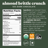 Theo Chocolate Almond Brittle Crunch Organic Dark Chocolate Bar, 55% Cacao, 6 Pack | Vegan, Fair Trade