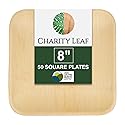 Charity Leaf 8" Square Palm Leaf Plates (50-pack) | Eco-friendly, Heavy Duty | For Parties, Weddings, BBQs & Catering