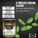 CASA SICILIA Sicilian Green Pesto 180 gr, Product of Sicily, Italy (Pack of 1)