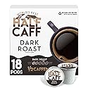 World's Best Half Caff Dark Roast Coffee Pods, 18 ct, Single Serve Pods - 100% Arabica Coffee, Compatible with Keurig K Cups Maker