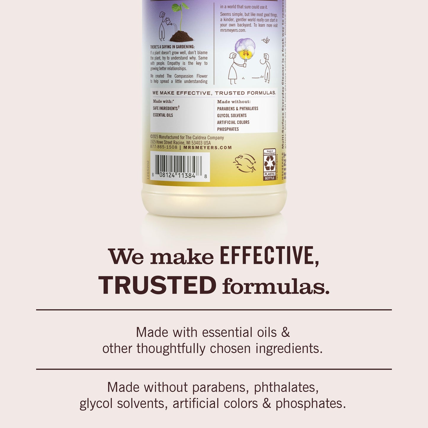 MRS. MEYER'S CLEAN DAY Multi-Surface Everyday Cleaner, Compassion Flower Scent, 16 Fl Oz Bottle