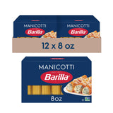 Barilla Manicotti Pasta, 8 oz. Box (Pack of 12) - Non-GMO, Made with Durum Wheat Semolina - Kosher Certified