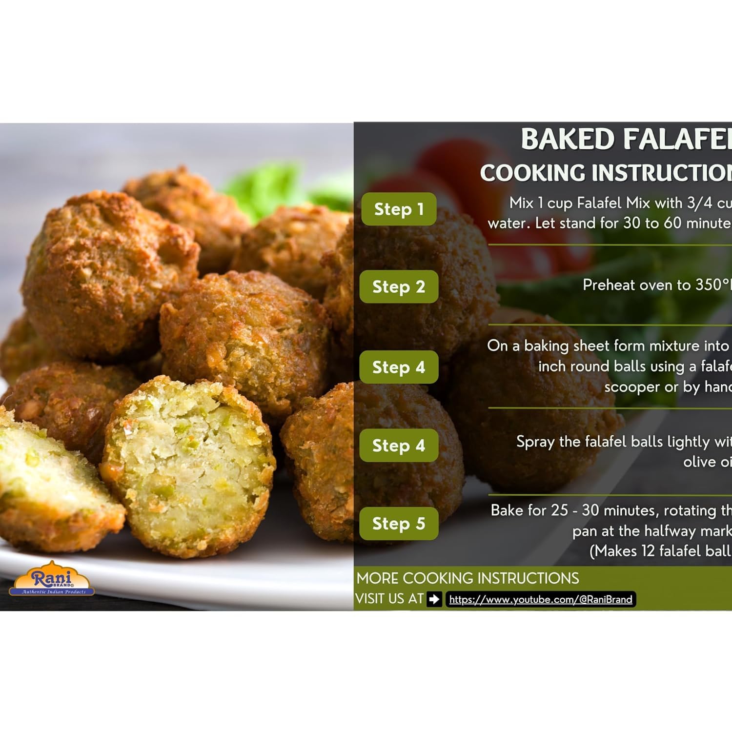 Rani Falafex Mix (Chickpeas & Spices Blend for Falafel) 48oz (3lbs) 1.36kg PET Jar ~ Gluten Friendly | NON-GMO | Kosher | Product of USA