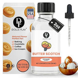 Dolce Flav Natural Butterscotch Extract 2 oz - Kosher, Sugar-Free, Concentrated Rich Butterscotch Flavoring for Baking, Beverages & Desserts, Includes